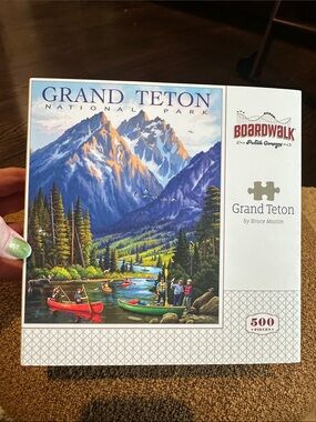 Boardwalk Grand Teton 500-Piece Jigsaw Puzzle - Scenic Blue Mountain Artwork